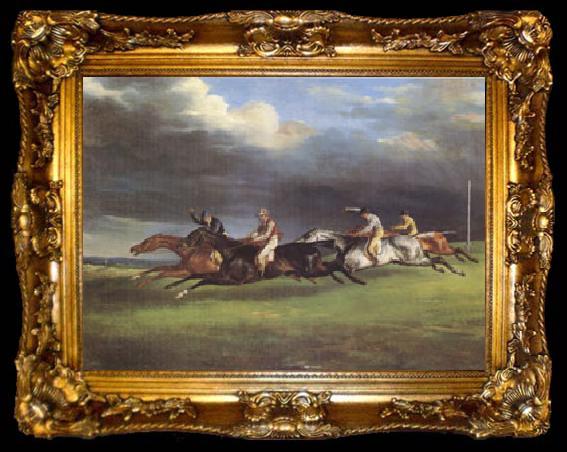 framed  Theodore   Gericault The Derby at Epsom in 1821 (mk05), ta009-2